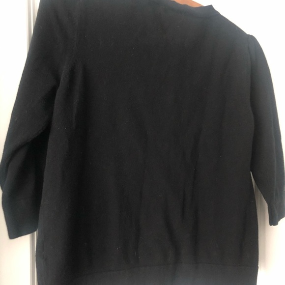 Black Cotton-blend Cardi with faux pearl buttons M - Picture 3 of 4